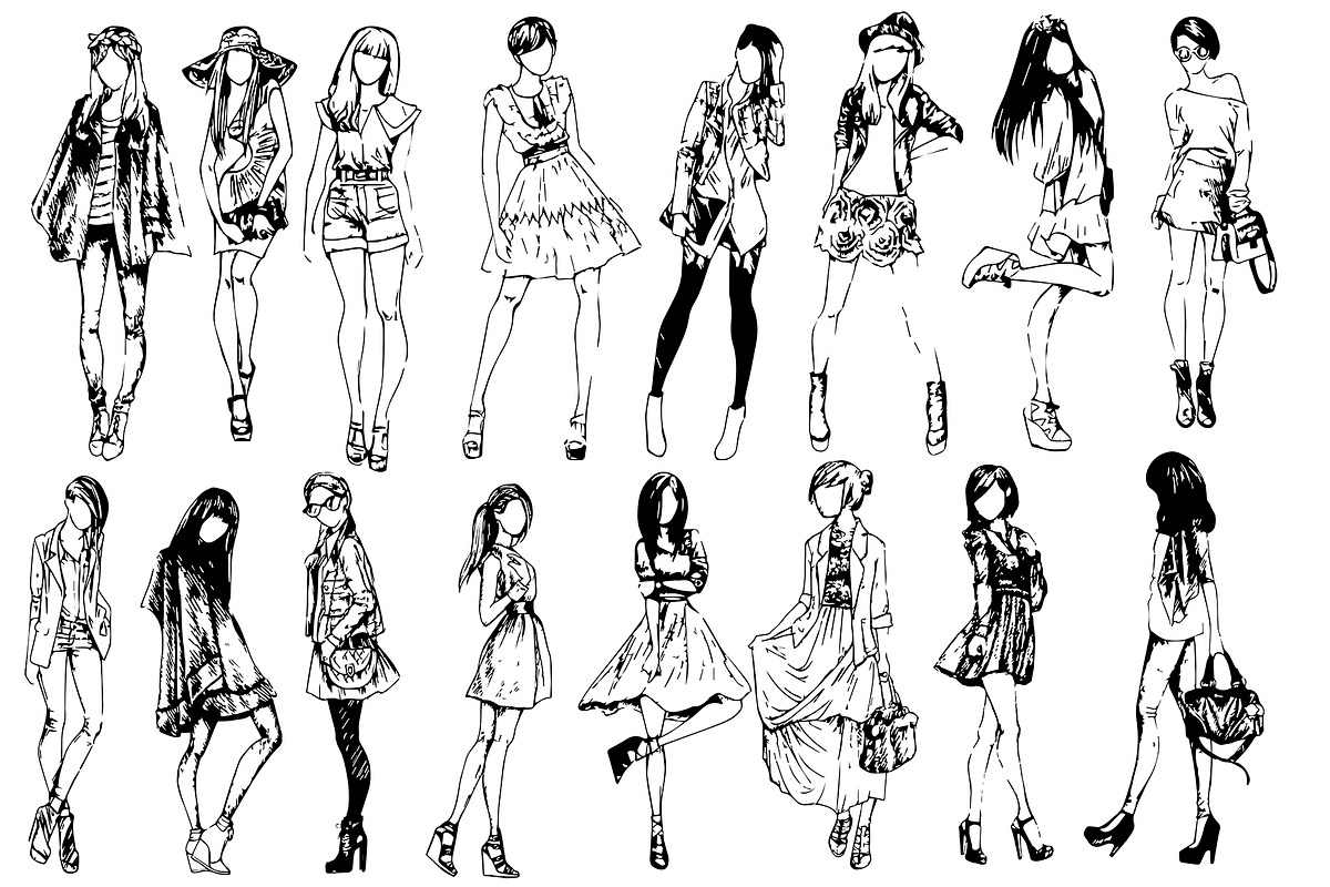 50 fashion pretty girls vector, a Decorative Illustration by AnastasiyaOleynik (Photo 2 of 4)