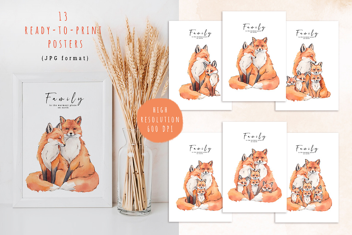 Fox family creator, an Animal Illustration by VerAna (Photo 6 of 14)