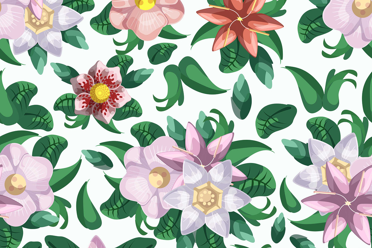 hand drawn winter flowers collection, a Pattern Graphic by AAN Seamless Shop (Photo 3 of 3)