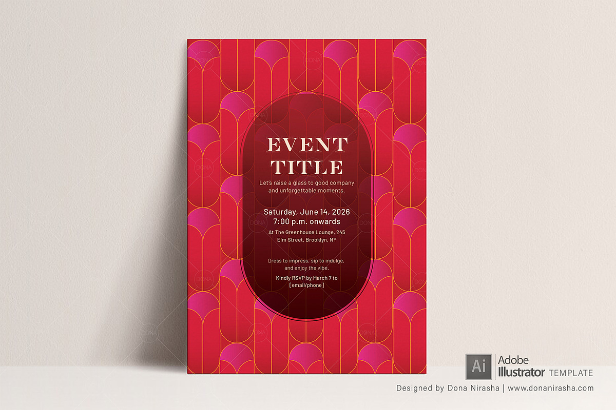 Event Invitation Template 38, a Marketing Template by BloomToLife By Dona (Photo 1 of 6)