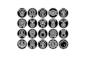 Awards and medals icon set, an Object Illustration by pikepicture