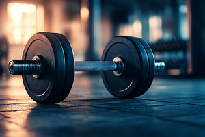 Heavy dumbbell on the gym floor, a Sports & Recreation Photo by MistyDay