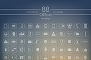 88 OFFICE icons, a Templates & Theme by Palau (Thumbnail 2 of 4)