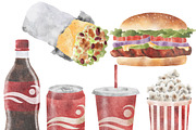 Watercolor Fast Food Clipart, a Food Illustration by ArtbyHien (Thumbnail 5 of 5)