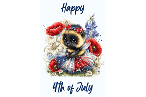 Cute Bumble Bee Art for Kids Room, an Animal Illustration by Art Paradise Studios