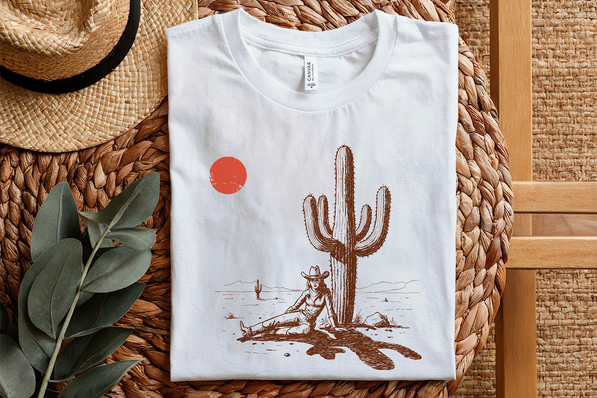 Retro Cowgirl Cactus png, Western, an Illustration by SharpMarketplace (Photo 5 of 9)