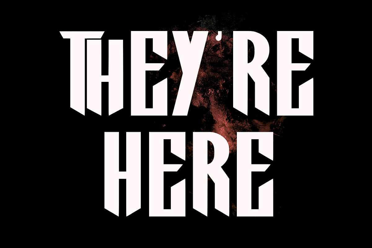 Tsagaru Modern Horror Blackletter, a Blackletter Font by Maulana Creative (Photo 6 of 7)