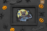 Cute halloween bat. Tshirt, PNG., an Animal Illustration by KENO Mascots (Thumbnail 4 of 6)