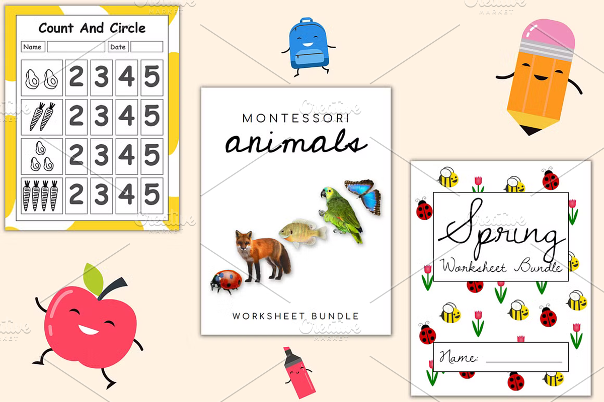 1500+ Pre-K+K Learning Pages + Bonus, an Education Illustration by ThePhoton (Photo 2 of 5)