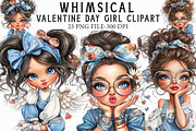 Quirky Valentine Day Girl Clipart, an Illustration by Libby Wishes (Thumbnail 1 of 7)