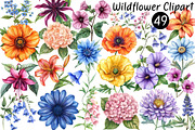 Watercolor Wildflower Clipart Bundle, a Seasonal Illustration by CitraGraphics (Thumbnail 1 of 10)