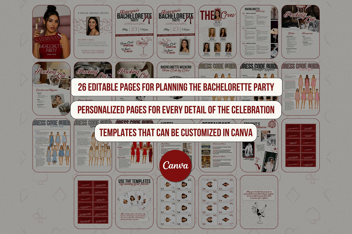 Bachelorette Itinerary – Canva, a Stationery Template by TrendyliciousStore (Photo 2 of 6)