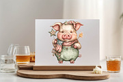 Whimsical Pig 4th of July Clipart, an Animal Illustration by SVGArt (Thumbnail 4 of 9)