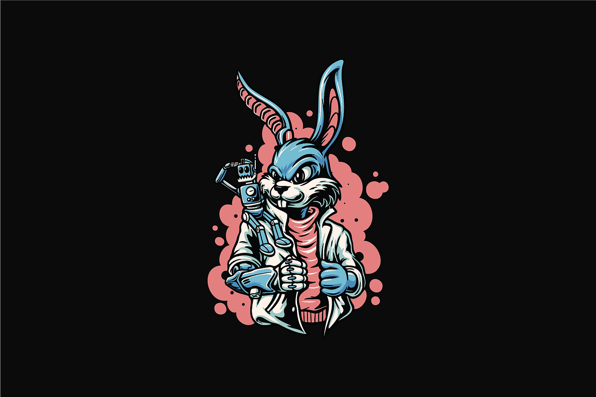 Robot-Helper Bunny, an Object Illustration by nomlimo.com (Photo 1 of 3)