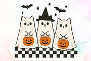 Ghost Spooky Cat Pumpkin Halloween P, an Illustration by Sublimation Artist (Thumbnail 1 of 9)