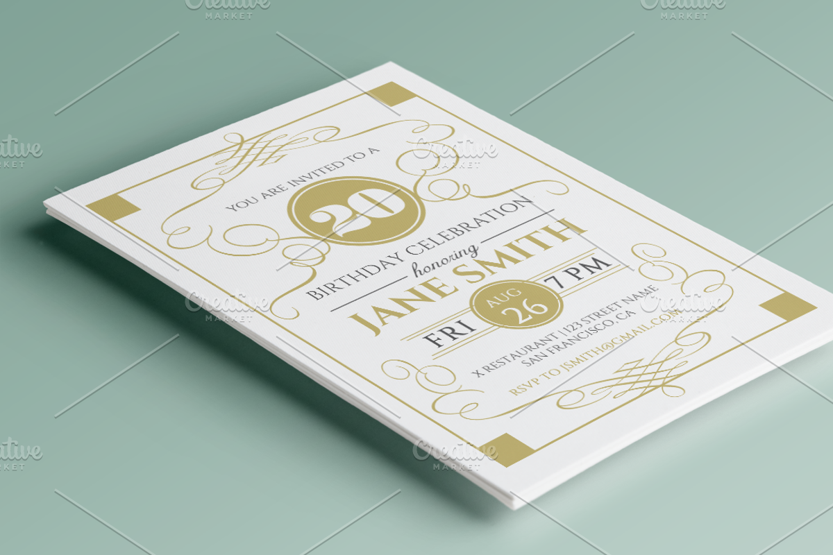 Elegant Birthday Invitation, an Invitation Template by annago (Photo 2 of 3)