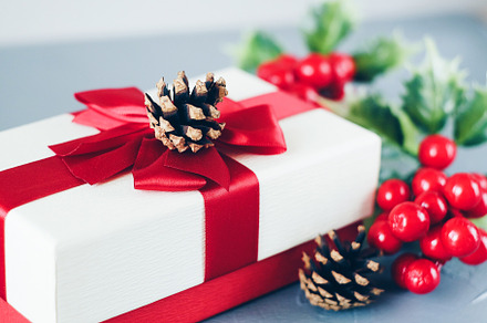 Christmas gift box stock photo containing holy and present box