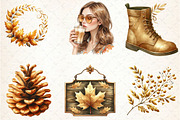 Watercolor Gold Autumn Clipart, an Illustration by Rose Art (Thumbnail 2 of 4)