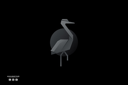 Heron animal logo design
