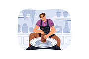 People do ceramics, pottery workshop, a Person Illustration by PaperTrident (Thumbnail 8 of 10)