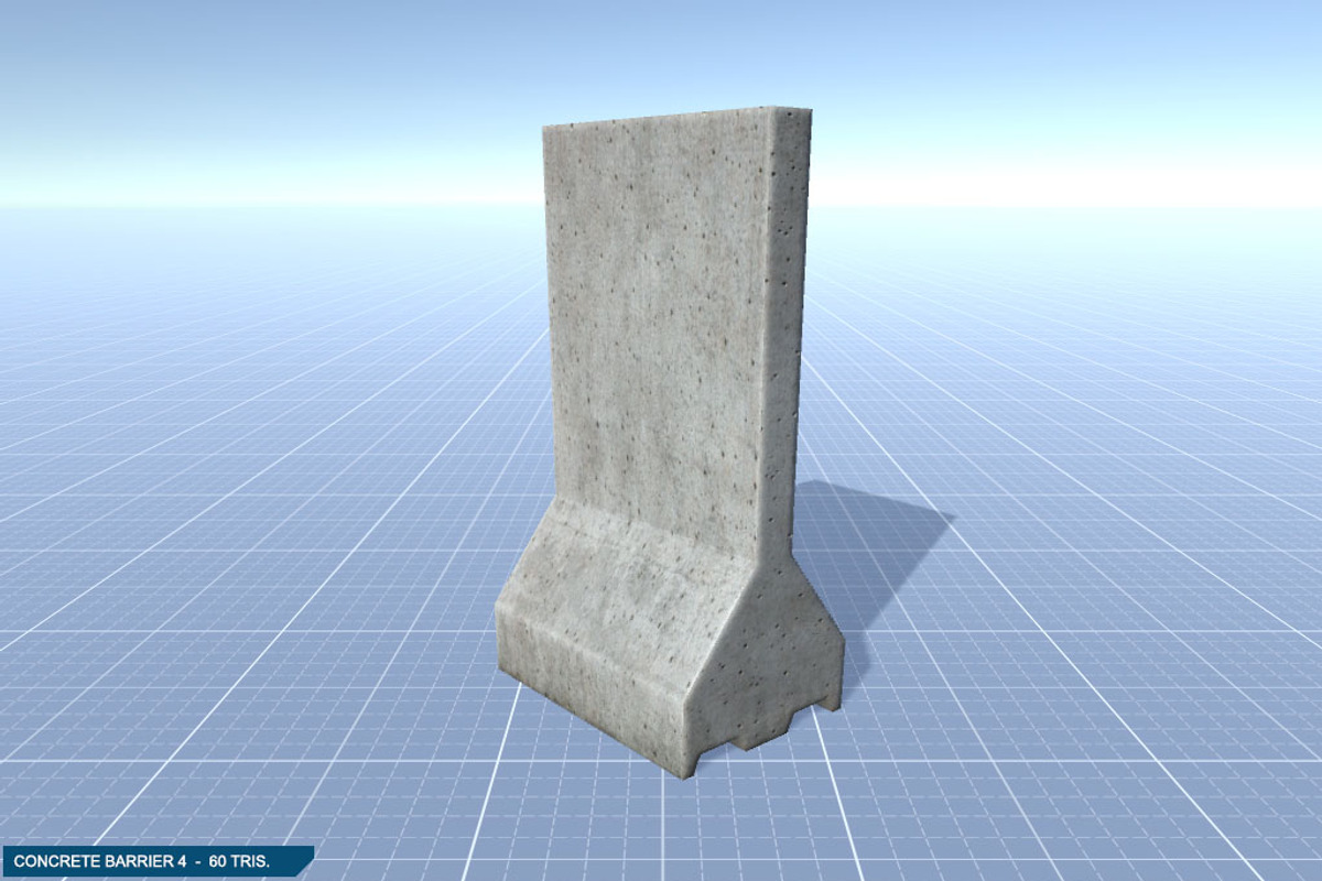 16 Concrete Barriers - Big Pack, an Environmental 3D Model by 3DCaster (Photo 13 of 34)