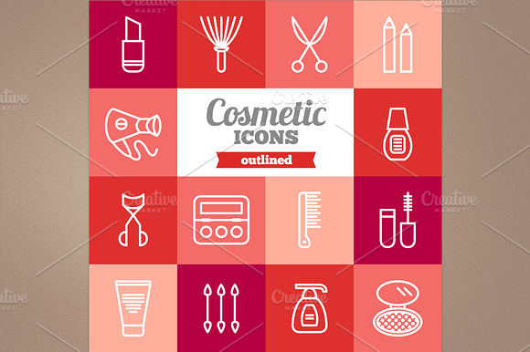 Outlined Cosmetic Icons