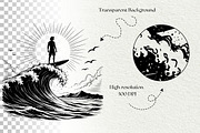 Surfing Scenes Ocean Graphics, a Sport Illustration by DENIDigitalArtSudio (Thumbnail 7 of 7)
