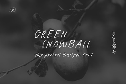Green snowball Ballpoint Pen Font