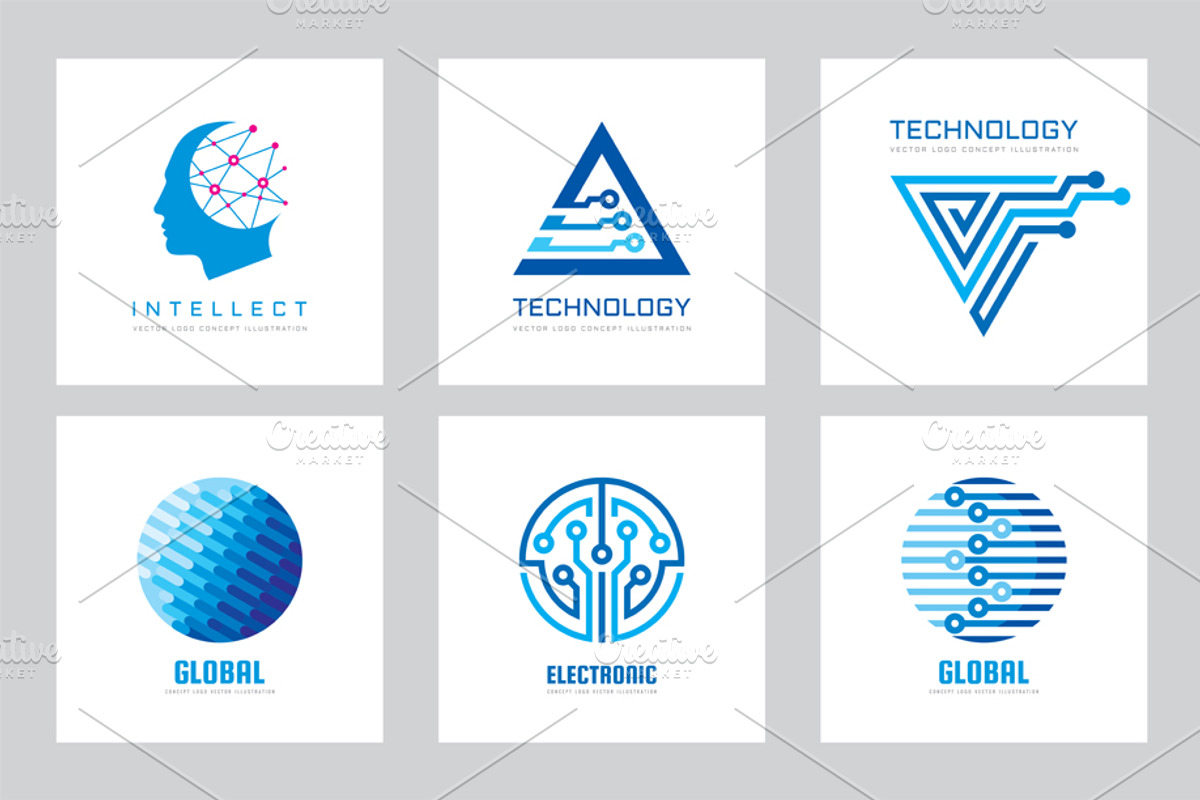 Electronic Technology Logo Set, a Branding & Logo Template by serkorkin