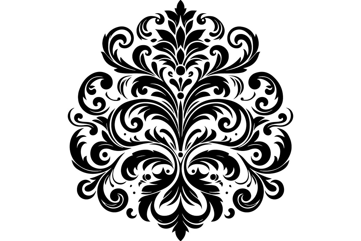 Baroque Black Floral Ornament Set, an Object Graphic by Designer_Momina (Photo 8 of 13)