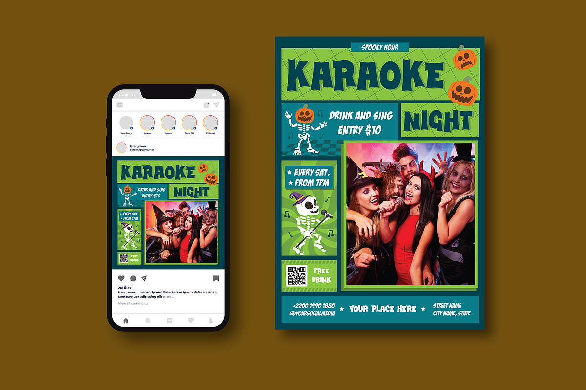 Karaoke Night Flyer, a Flyer Template by iDoodle Studio