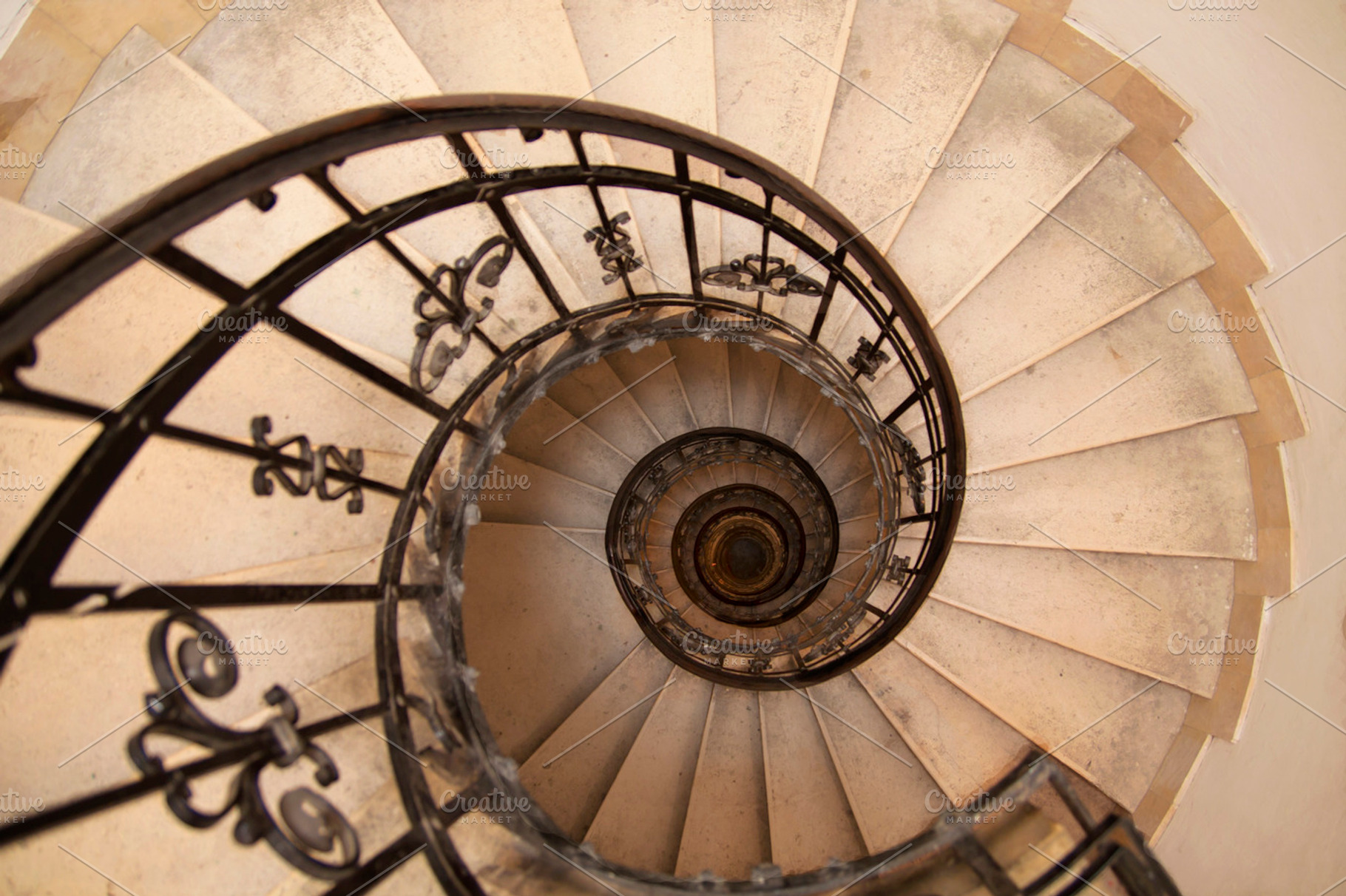 Spiral staircase in an old house containing spiral, architecture, and ...