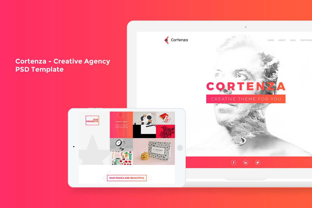 Cortenza - Creative Agency PSD, a Landing Page Template by Spartak Vee (Photo 1 of 4)