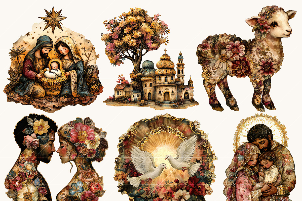 Watercolor Nativity Scene Clipart, a Person Illustration by Design Scotch (Photo 2 of 8)