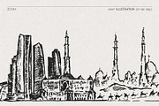 United Arab Emirates Skylines, a Work Illustration by TheMountBirdStudio (Thumbnail 3 of 9)