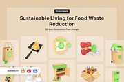 Food Waste Reduction 3D Icon Pack, an Object Illustration by twinstd (Thumbnail 1 of 6)