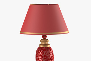 Old-style Lamp With Red Dome