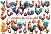 Whimsical spring rooster Clipart, an Illustration by Designworld (Thumbnail 1 of 7)