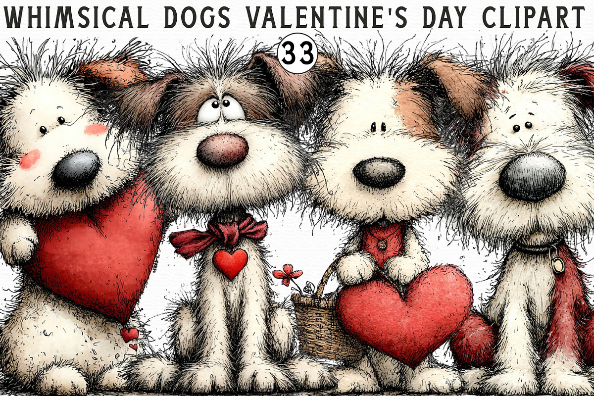 Whimsical Dogs Valentine's Day Clipa, an Illustration by Libby Wishes (Photo 1 of 6)