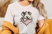 Whimsical Valentine Funny Dog Clipar, an Illustration by SVGArt (Thumbnail 4 of 8)