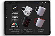 Procreate 3d Model - Mockup Mug, a 3D by Procreate3dStudio (Thumbnail 1 of 3)