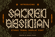Sacred Obsidian Ethnic Tribal Font, a Font by PutraCetol Studio (Thumbnail 1 of 5)