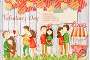 Valentines Day watercolor Set, an Illustration by annasokol_ (Thumbnail 1 of 12)