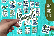 Zero waste sticker pack, a Decorative Illustration by Veronika M (Thumbnail 1 of 3)