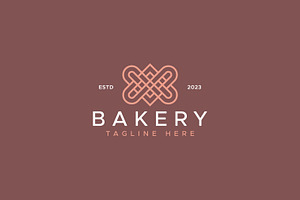 Bakery Food Geometric Linear Logo, a Branding & Logo Template by Signatoro