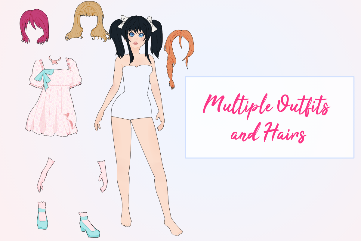 Cute Dress-Up Paper Doll Printable, a Person Illustration by Kaleidokika (Photo 3 of 6)