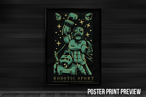 Robotic Boxing Sport Illustration