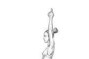 Sketchy yoga poses illustration set, an Illustration by RasterBird (Thumbnail 10 of 12)