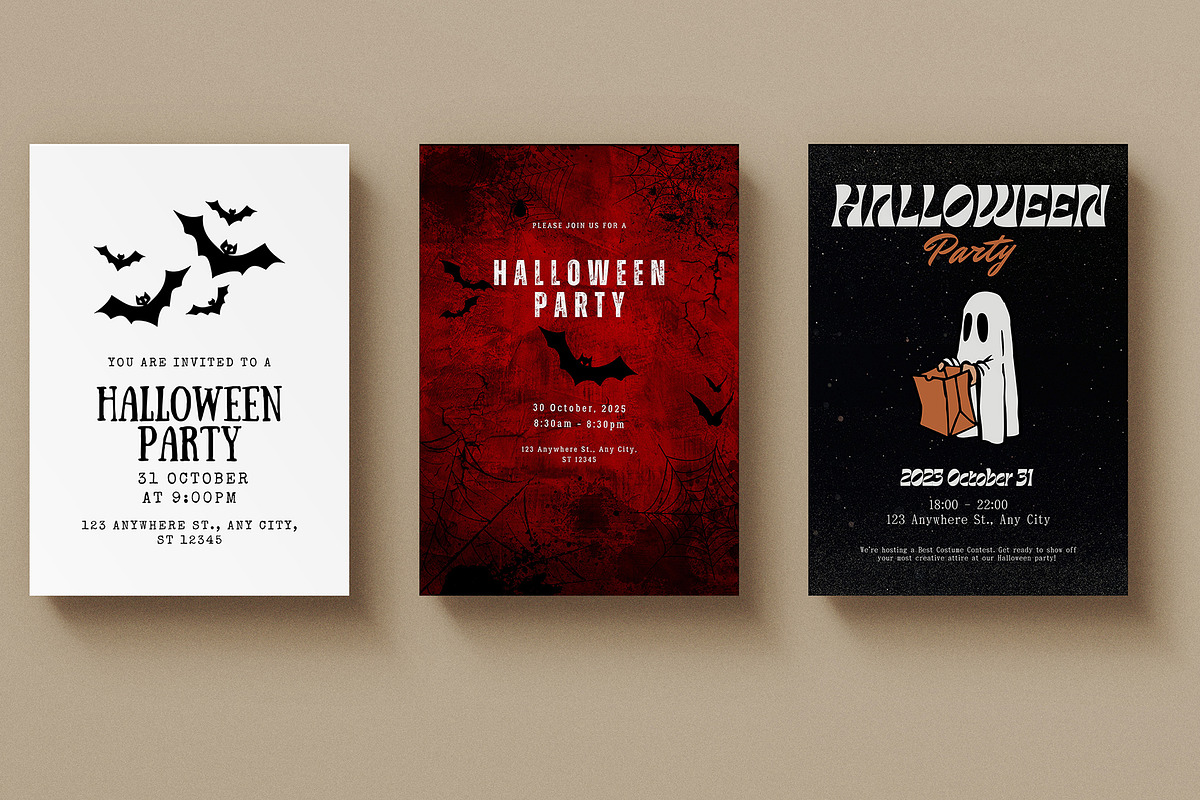 Halloween Party Invitation Card, an Invitation Template by DesignGenix (Photo 5 of 6)