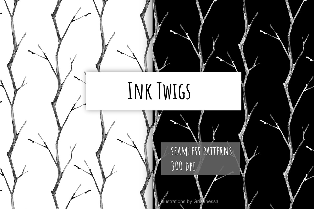 Wild Lines Branch Pattern, a Pattern Graphic by Gribanessa (Photo 1 of 4)